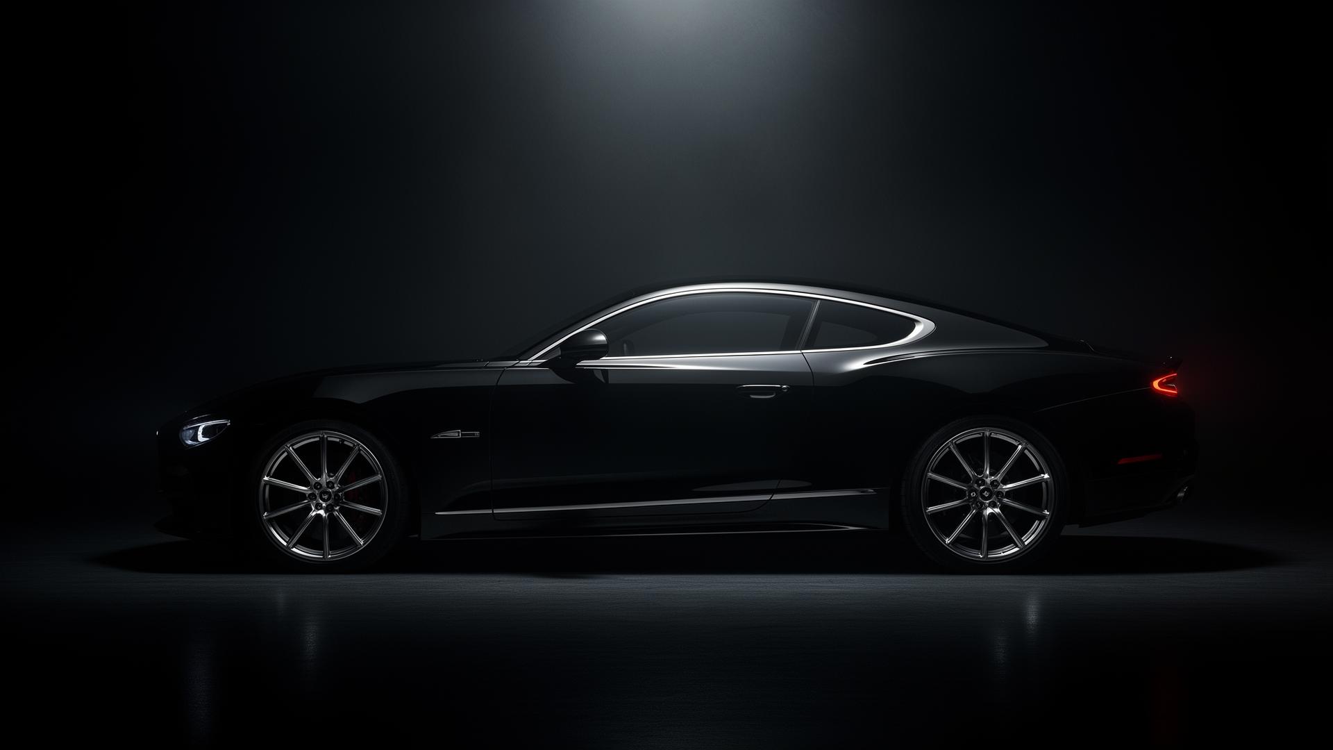 Voiture de prestige dans un studio sombre atelier FEB Auto